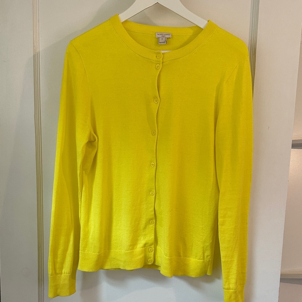 J. Crew Yellow 100% Cotton Cardigan Sweater